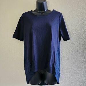 Chico's High Low Two Tone Blue T-shirt